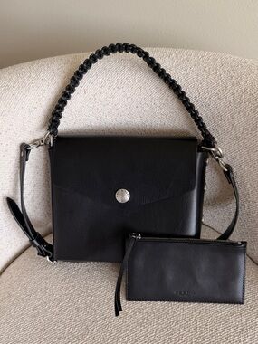 Rag & Bone Atlas Crossbody Black Leather Bag with Detachable Wallet